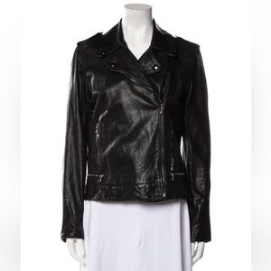 Dolce & Gabbana 100% lambskin leather biker jacket in black